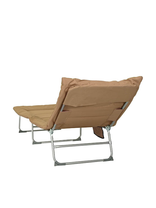 Șezlong Plastic Cu Pernă Bej 2 Buc 191x65x37 cm