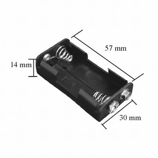 Set 10 Suporturi Pentru Baterii 2 X AA Conexiune 9V Plastic Suport Baterii AA Culoare Neagră Set 10 Bucăți