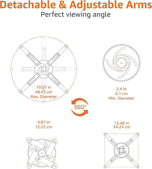 Amazon Projektor Wandhalterung mit maximaler Belastung von 15kg Weiß