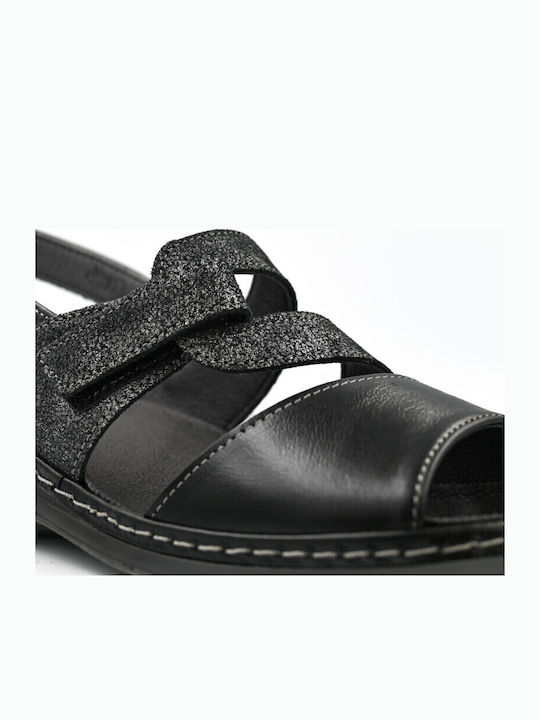 Leather Women's Anatomic Black Sandals