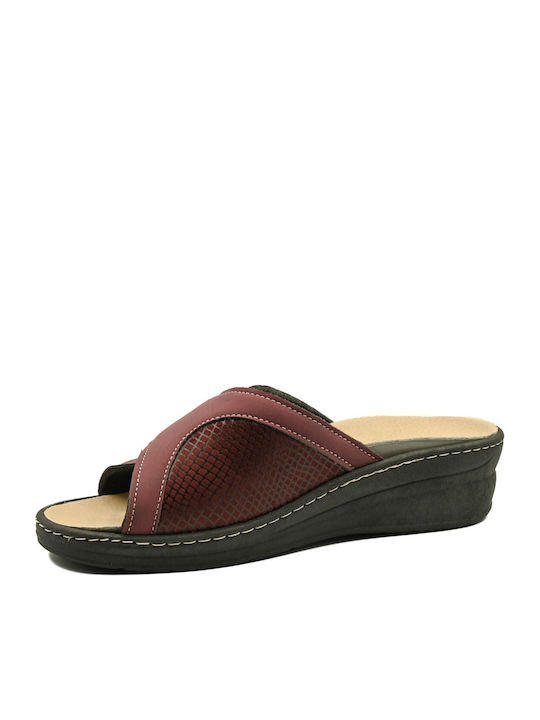 Leather Women's Anatomic Burgundy Sandals