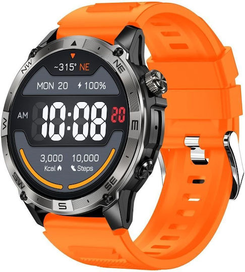 Gravity GT46-4 49mm Smartwatch με Παλμογράφο (Black)