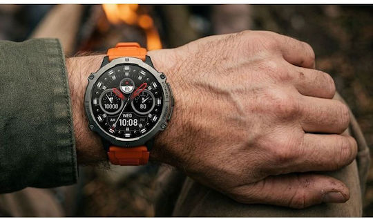 Gravity GT42-5 Неръждаема Стомана 53мм Смарт Часовник с Пулсомер Черен