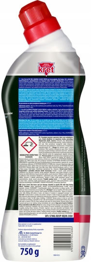 Kret WC Gel 750ml Desinfektionsmittel Entfernt Kalk Gerüche Ablagerungen