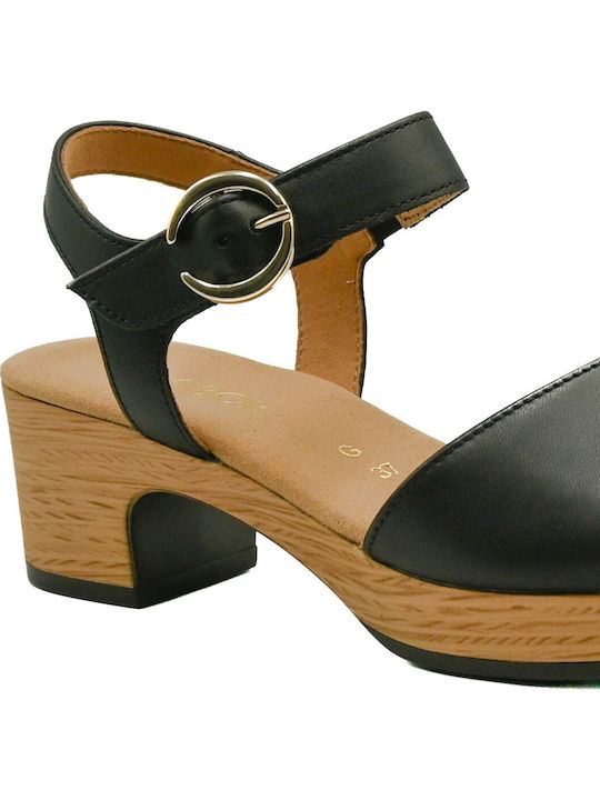 Leather Anatomic Black Sandals
