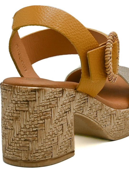Leather Anatomic Yellow Sandals