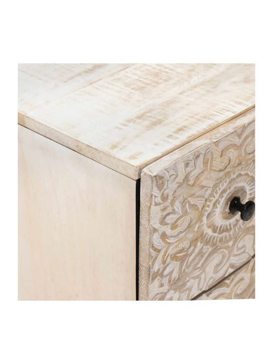 Μπουφές Ξύλινος με Συρτάρια Λευκό 120x33x75cm