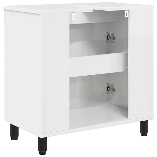 vidaXL Unitate De Mobilier Pentru Baie Fără Chiuvetă L60xA35xÎ60cm Albă