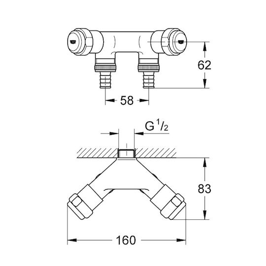 Grohe Two-Way Pressure Relief Hot Water Valve ½ for Boiler