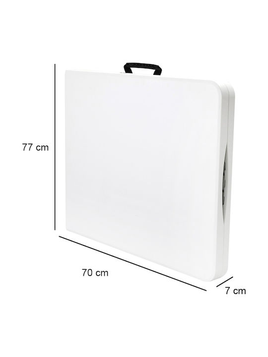 Masă Catering Pentru Exterior Pliabilă Din Polipropilenă Cu Ramă Metalică Albă 152x70x74cm