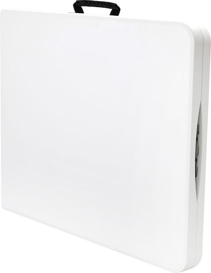 Masă Catering Pentru Exterior Pliabilă Din Polipropilenă Cu Ramă Metalică Albă 152x70x74cm