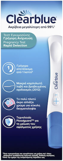 Clearblue Τεστ Εγκυμοσύνης Γρήγορης Ανίχνευσης μετά από 1 Λεπτό 2τμχ