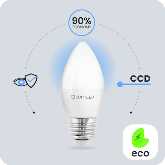 Lumiled LED Лампа 5W За Патрон E27 И Форма B35 Хладно Бяло 470 Лумени