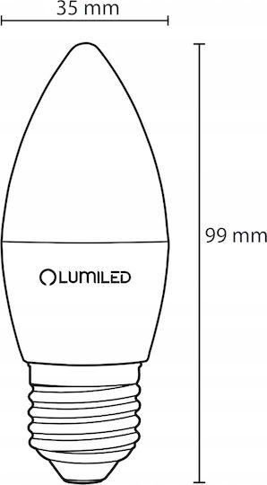 Lumiled LED Glühbirne 2.5W für E27 Fassung und B35 Form Warmes Weiß 249 Lumen
