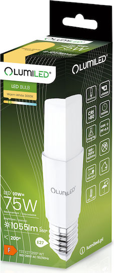 Lumiled LED Bulbs 10W For E27 Socket And T37 Shape Warm White 1055lm 6 Pieces
