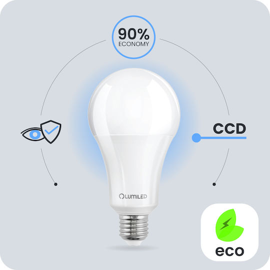 Lumiled Becuri LED 24W Pentru Bază De Bec E27 Și Formă A60 Alb Cald 3452 Lumen 3 Bucăți