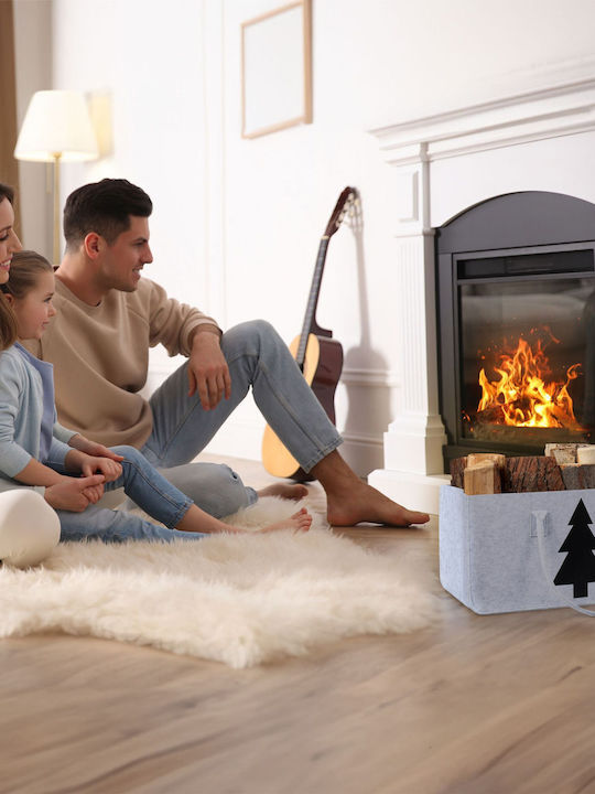 Relaxdays Geantă Din Țesătură Pentru Transport Lemne 25x25x50cm Neagră