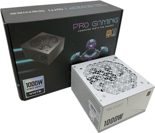 ProGaming 1000W Бял Компютърно захранване Пълен модул 80 Plus Gold (PGPSU1000W1)
