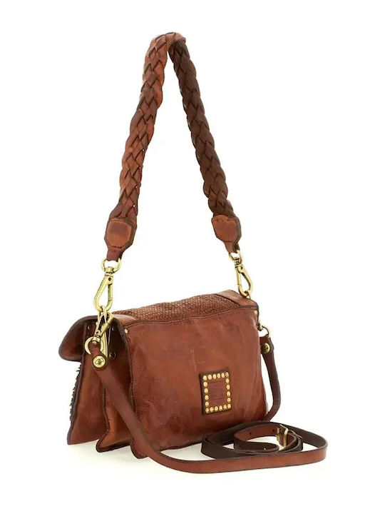 Leder Damen Schultertasche Tabac