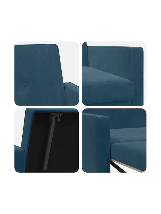 Canapea Cu Două Locuri Pat Albastru 154x94.5x80.5cm