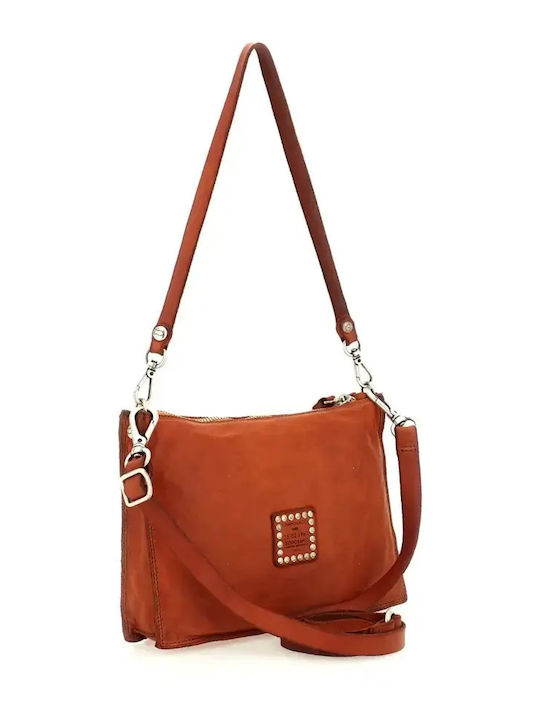Leder Damen Schultertasche Tabac