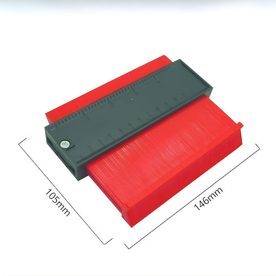 Șablon De Măsurare Contur Alista Home Riglă Integrată Copiere Unghiuri Forme Neregulate Plastic Durabil 14.6 X 10.5 Cm Roșu Negru