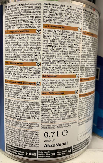 Metal Paint Direct To Rust Black Gloss 0.7 L