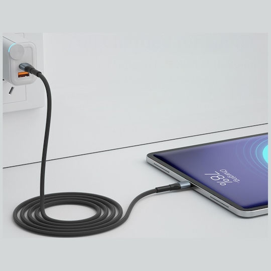 3MK Cablu Hyper USB 2.0 USB-C Masculin - USB-C 100W Negru 1.5m