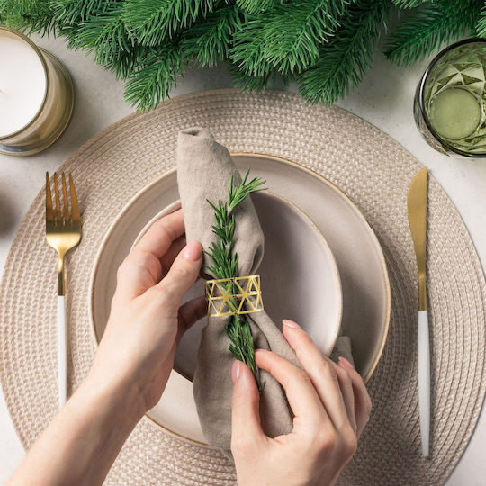 Relaxdays Metallic Multicolour Napkin Ring 12 Pieces