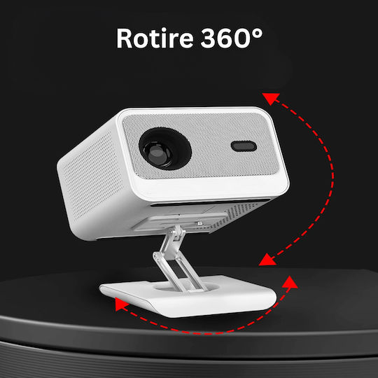 Velixo Сгъваема Настолна Проекторна Стойка 360° Въртене 90° Наклон 1/4" Резба Преносима Лесен Монтаж Включени Аксесоари Бяла
