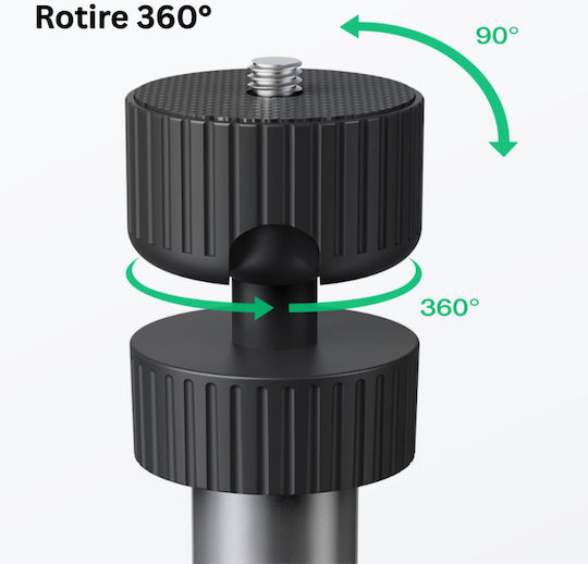 Adjustable Projector Mount 67-100 Cm 360° Rotation 90° Tilt Foldable Aluminum Easy To Install Black Grey