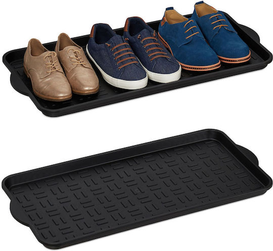 Relaxdays Bază Din Plastic Pentru Depozitarea Pantofilor Neagră 75x36.5cm 2 Bucăți
