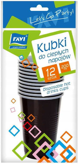 RAVI Einwegglas Kunststoff Braun 200ml 12 Stück