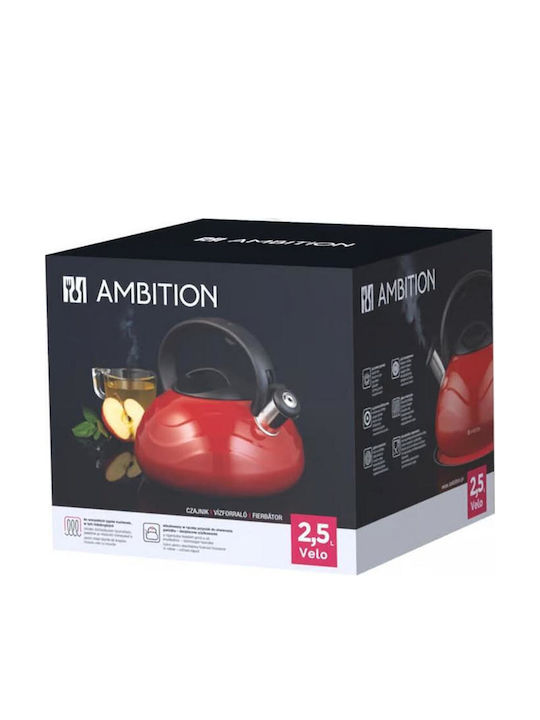 Ambition Ceainic Inoxidabil Roșu 2500ml