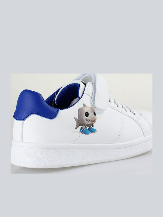 Brainrot Tralalero Tralala Παιδικά Sneakers Ανατομικά με Σκρατς Λευκά