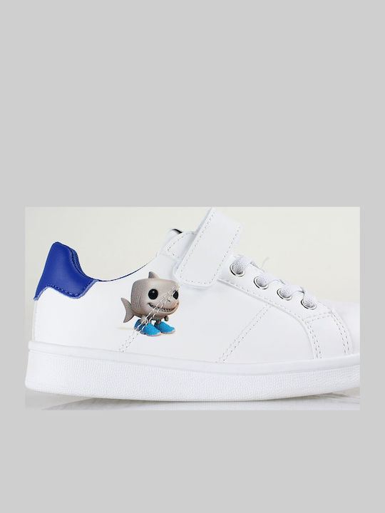 Brainrot Tralalero Tralala Παιδικά Sneakers Ανατομικά με Σκρατς Λευκά