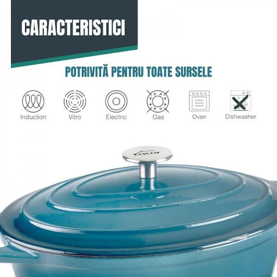 Lacor Cratiță Olandeză Ovală din Fontă 3.5l