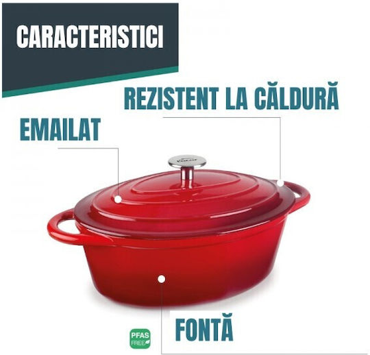 Lacor Cratiță Olandeză Ovală din Fontă 3.5l