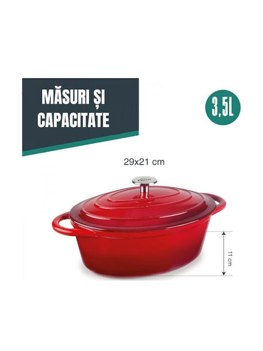 Lacor Niederländische Ofen Oval Gusseisen 3,5lt