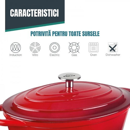 Lacor Cratiță Olandeză Ovală din Fontă 3.5l