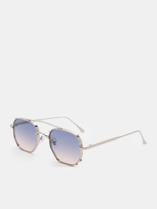 Luigi Männliche Sonnenbrillen mit Hellblauem Metallischen Rahmen und Hellblauen Gläsern 4898330