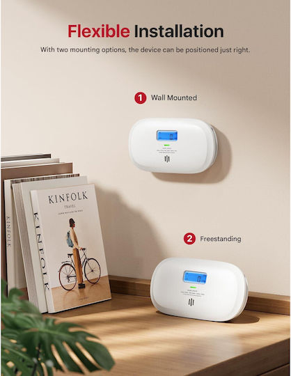 X-sense Xc0c-ir Detector Inteligent de Monoxid de Carbon 2.4ghz Wi-fi Senzor Electrochimic Ecran Lcd Alerte în Timp Real pe Telefon Baterie Înlocuibilă Montaj pe Perete Portabil