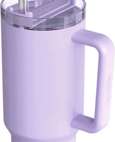 Quokka Handled Tumbler Stainless Steel BPA Free 950ml Purple with Straw and Handle