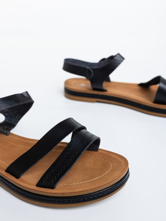 Sandale Casual Damă Din Piele Negre