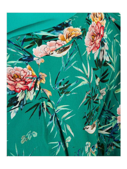 PENP52 Damen Hochbund Pantaloons Blumen Grüne