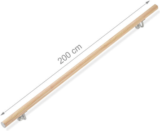 Aluminum Balustrade Beech Look Relaxdays Light Brown 200 Cm