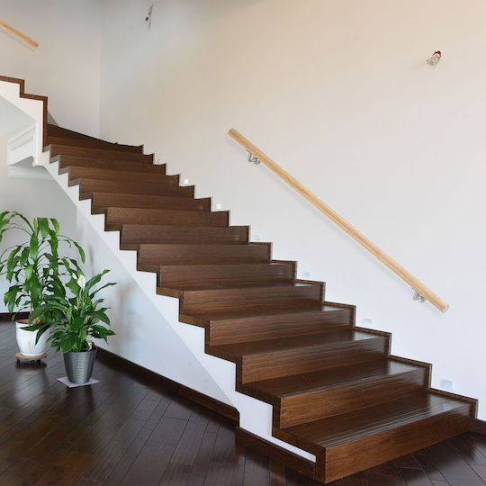Aluminum Balustrade Beech Look Relaxdays Light Brown 200 Cm