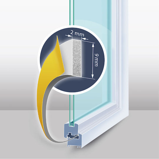 Alista Home Aerostop Bandă Adezivă pentru Ușă / Fereastră în Culoare Albă 2m