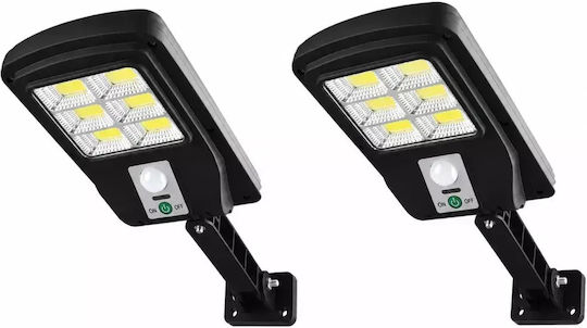Set of 8 Wall Mounted Solar Lights Cold White 6500K with Motion Sensor and Photocell IP65