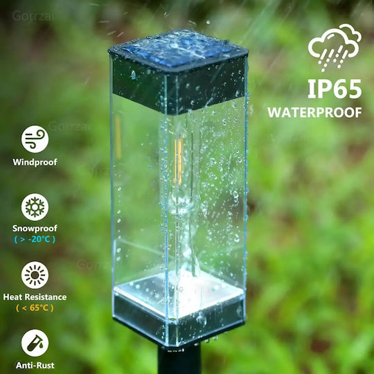 Waterproof Solar Floor Light 1.5W 30lm Warm White 2700K with Photocell IP65
